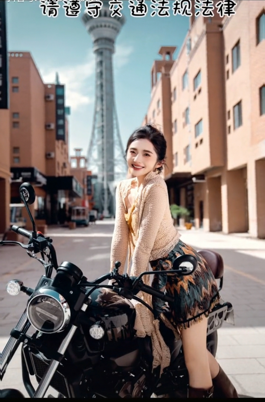 怎么拍机车美女